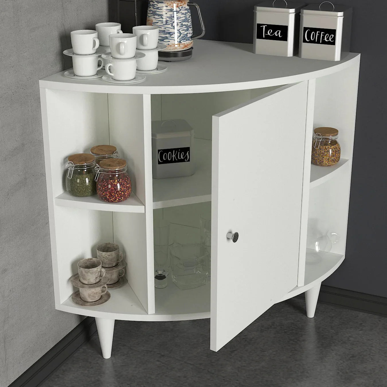 Home Canvas, Roxy Coffee Corner Cabinet White
