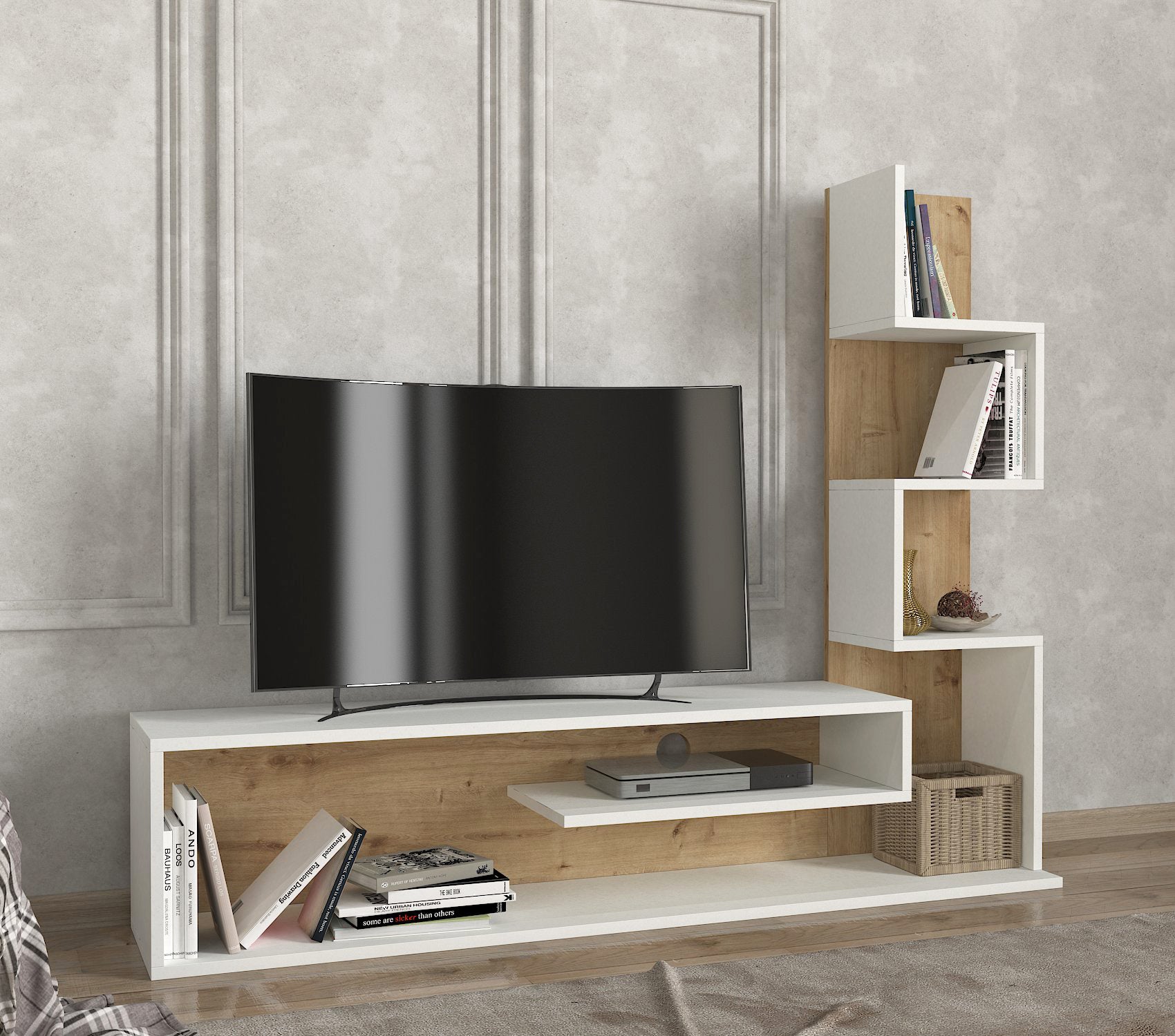Home Canvas Blanco TV Console | Contemporary Entertainment Unit | Upto 55 inch TV