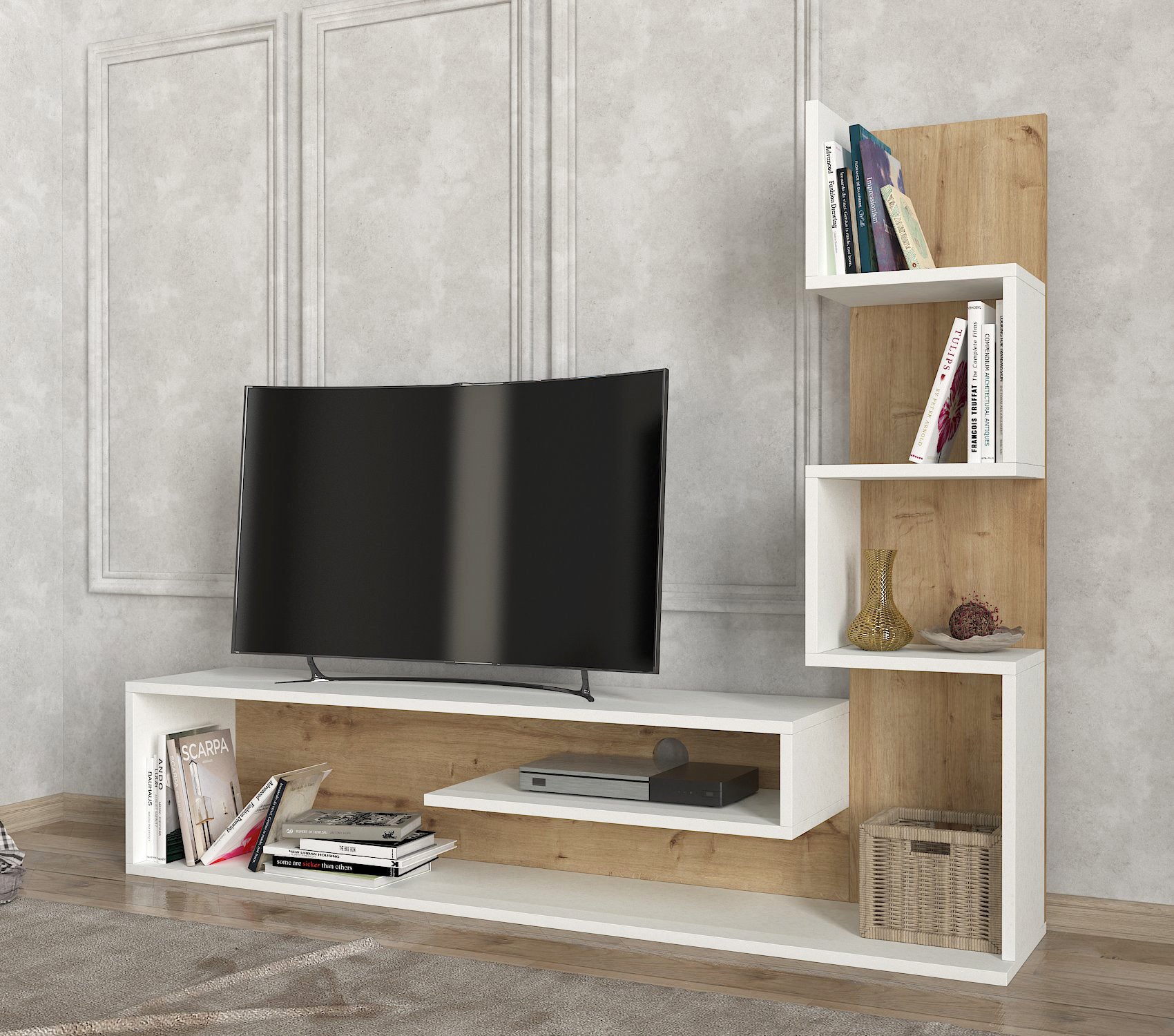 Home Canvas Blanco TV Console | Contemporary Entertainment Unit | Upto 55 inch TV