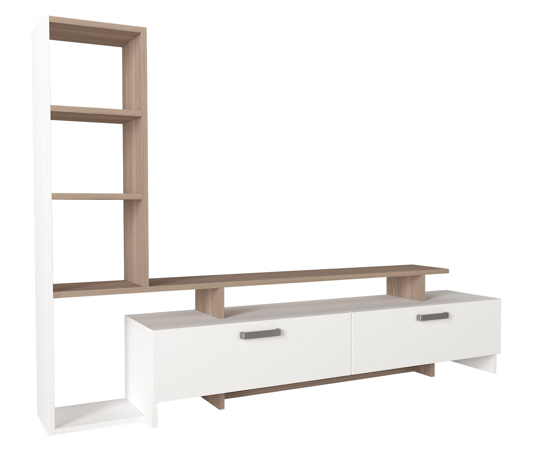 Home Canvas Simal TV Stand – White | TV Cabinet with Open & Closed Storage | Upto 55 inch TV | Upto 55 inch TV