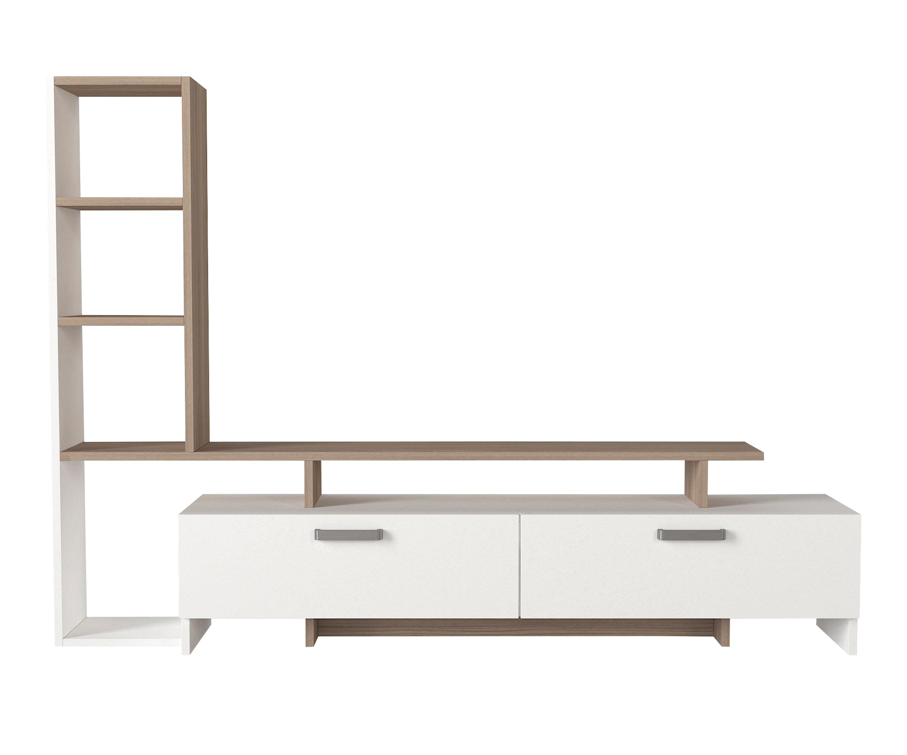 Home Canvas Simal TV Stand – White | TV Cabinet with Open & Closed Storage | Upto 55 inch TV | Upto 55 inch TV