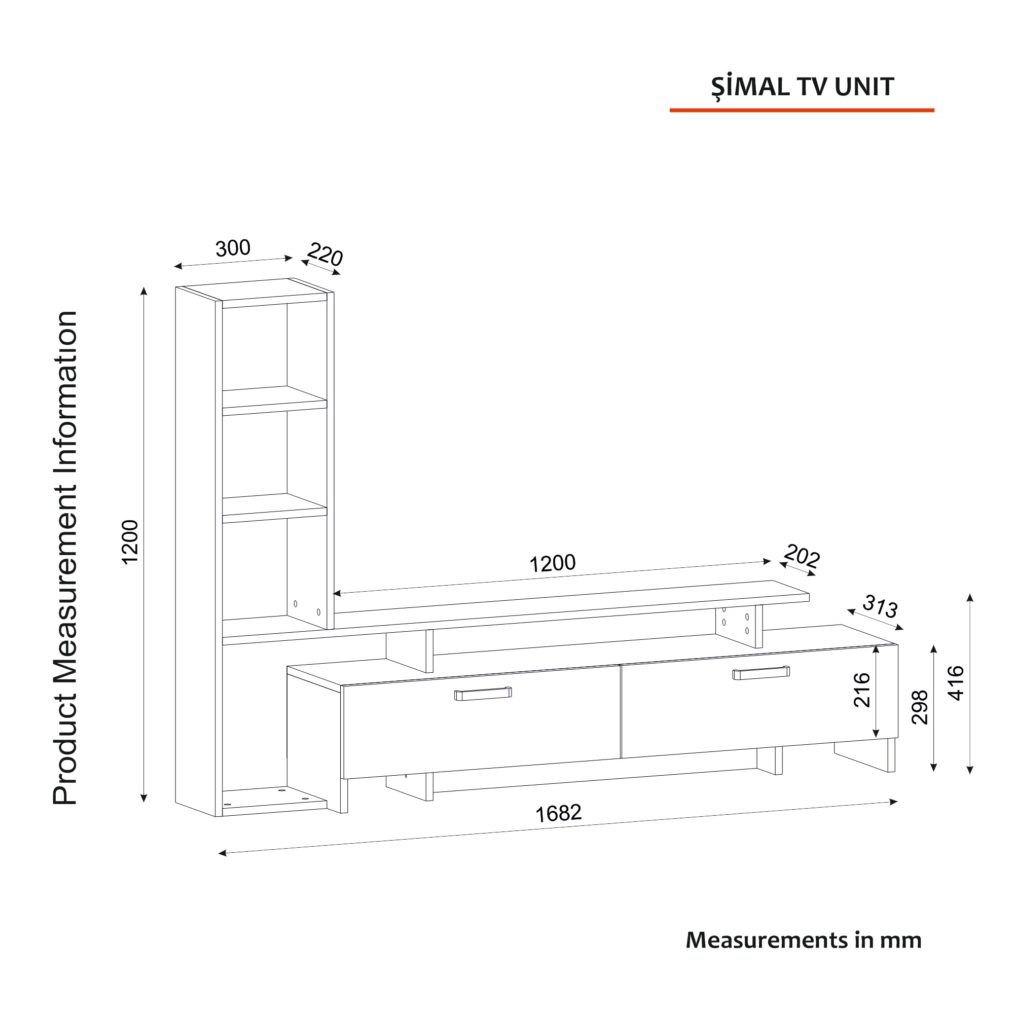Home Canvas Simal TV Stand – White | TV Cabinet with Open & Closed Storage | Upto 55 inch TV | Upto 55 inch TV