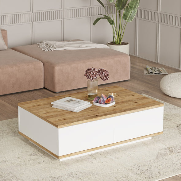 Home Canvas Future Coffee Table  Pine and White