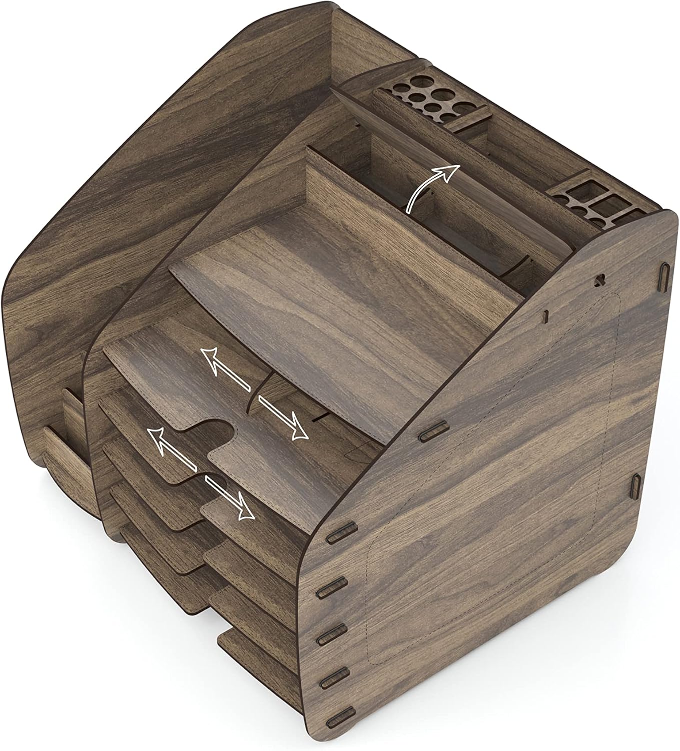 Home Canvas Cosmo Organizer X-Large 33 x 32 x 36 cm – Walnut | Stylish Storage Solution
