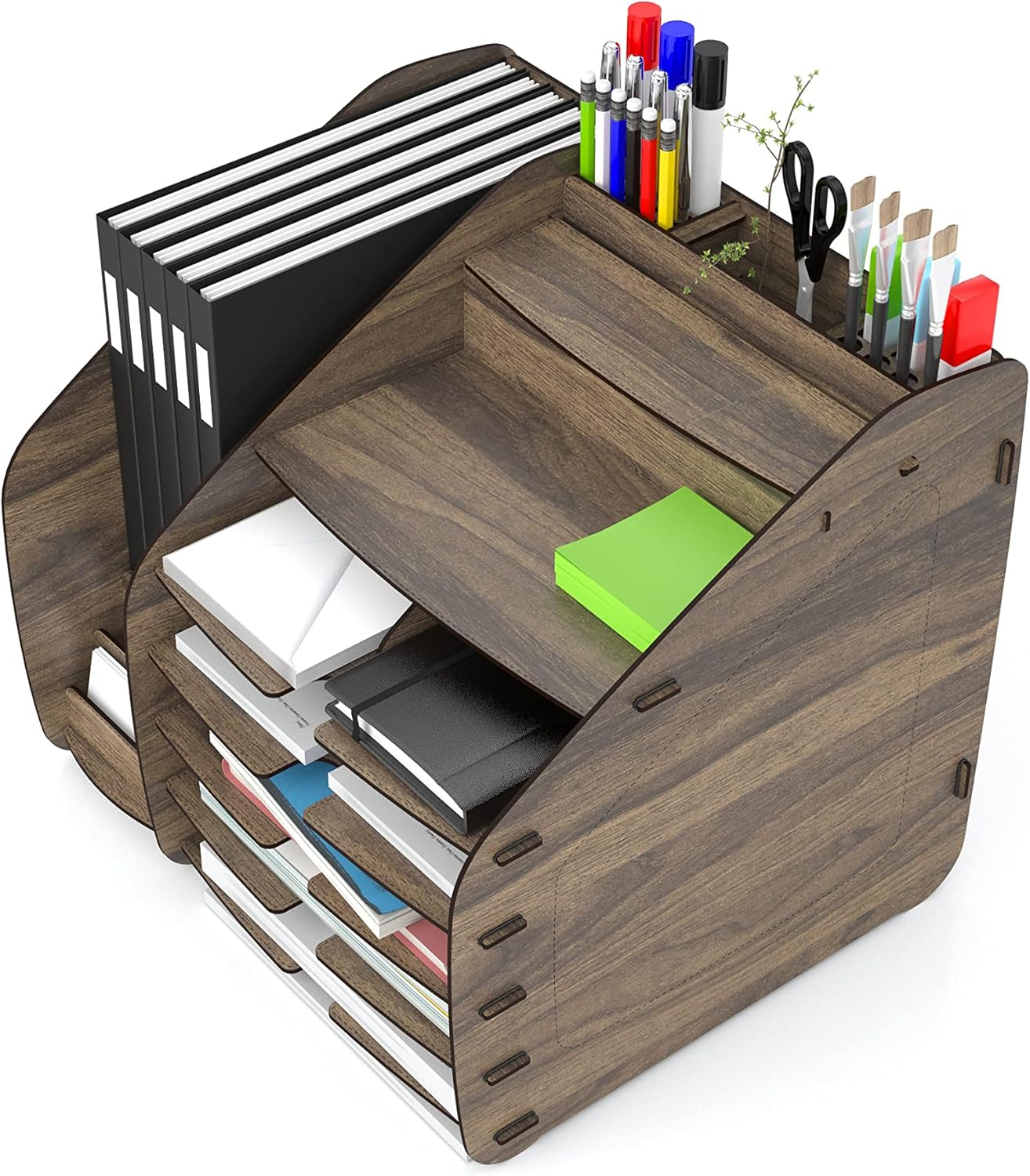 Home Canvas Cosmo Organizer X-Large 33 x 32 x 36 cm – Walnut | Stylish Storage Solution