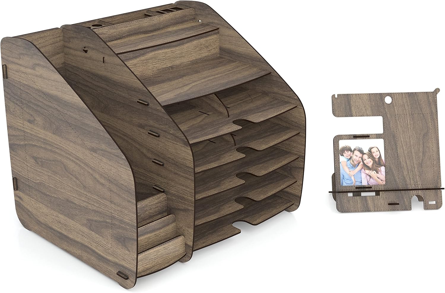 Home Canvas Cosmo Organizer X-Large 33 x 32 x 36 cm – Walnut | Stylish Storage Solution