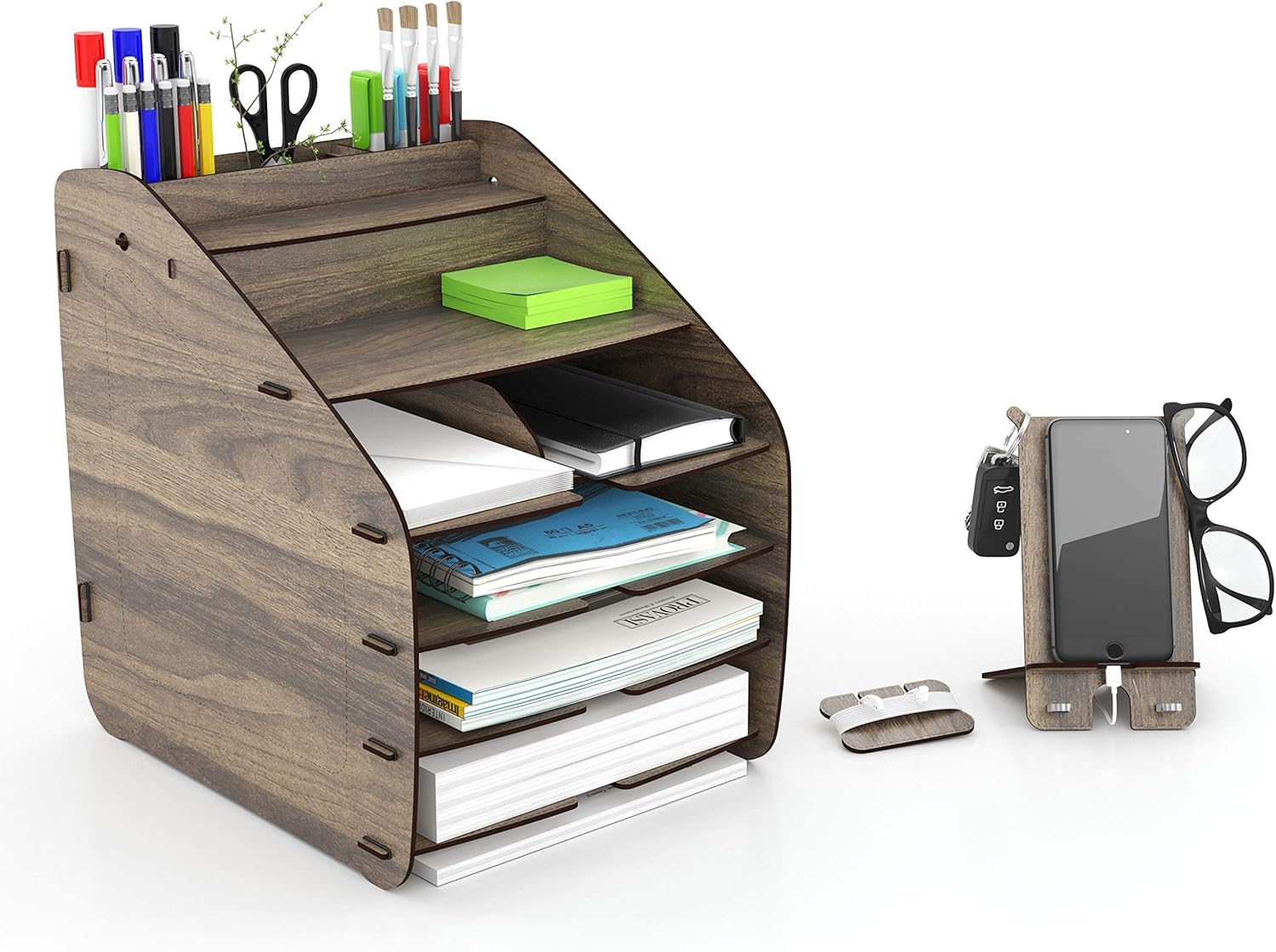 Home Canvas Cosmo Organizer Large 33 x 26 x 32 CM, 2.9kg – Walnut| Stylish Storage Solution