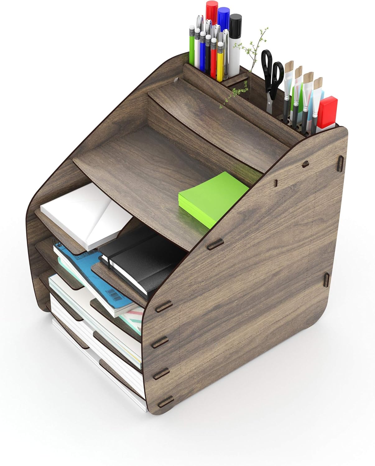 Home Canvas Cosmo Organizer Large 33 x 26 x 32 CM, 2.9kg – Walnut| Stylish Storage Solution