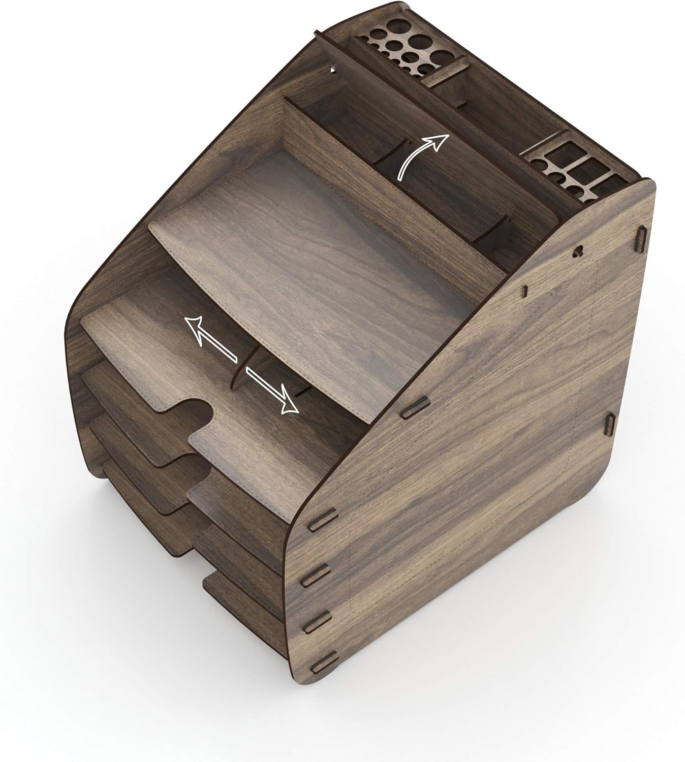 Home Canvas Cosmo Organizer Large 33 x 26 x 32 CM, 2.9kg – Walnut| Stylish Storage Solution