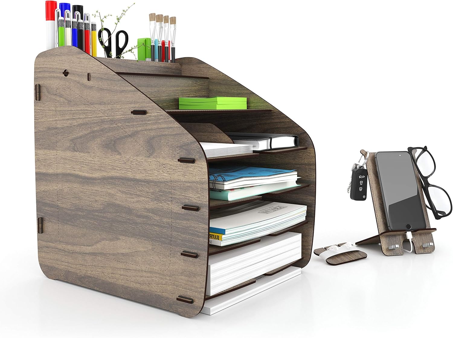 Home Canvas Cosmo Organizer Large 33 x 26 x 32 CM, 2.9kg – Walnut| Stylish Storage Solution