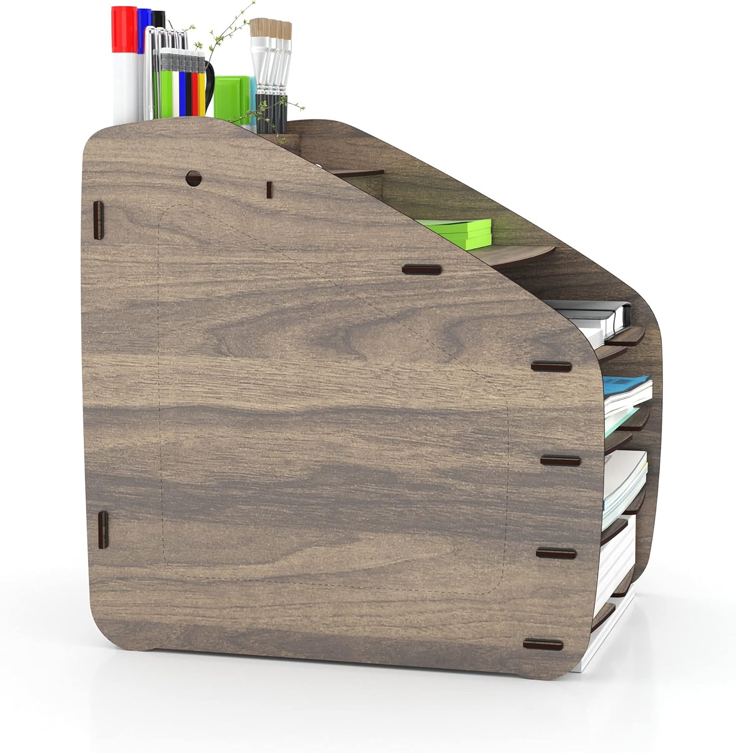 Home Canvas Cosmo Organizer Large 33 x 26 x 32 CM, 2.9kg – Walnut| Stylish Storage Solution