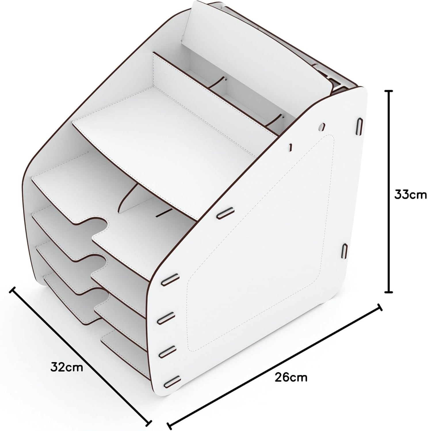 Home Canvas Cosmo Organizer Large 33 x 26 x 32 CM, 2.9kg – White | Stylish Storage Solution
