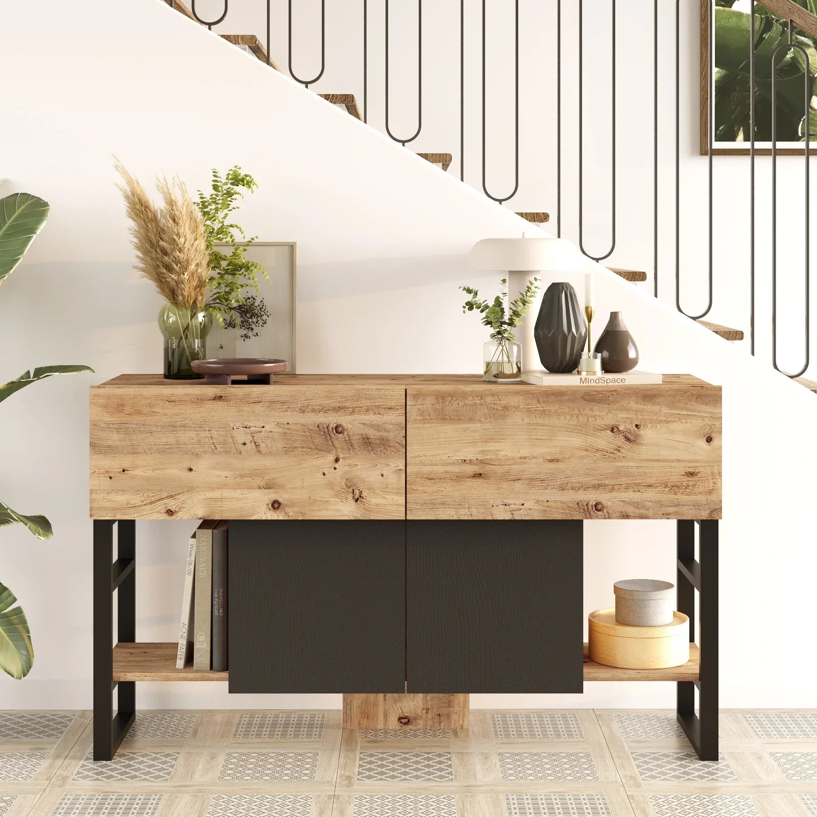 Home Canvas Royal Enter Way table with Storage, Pine