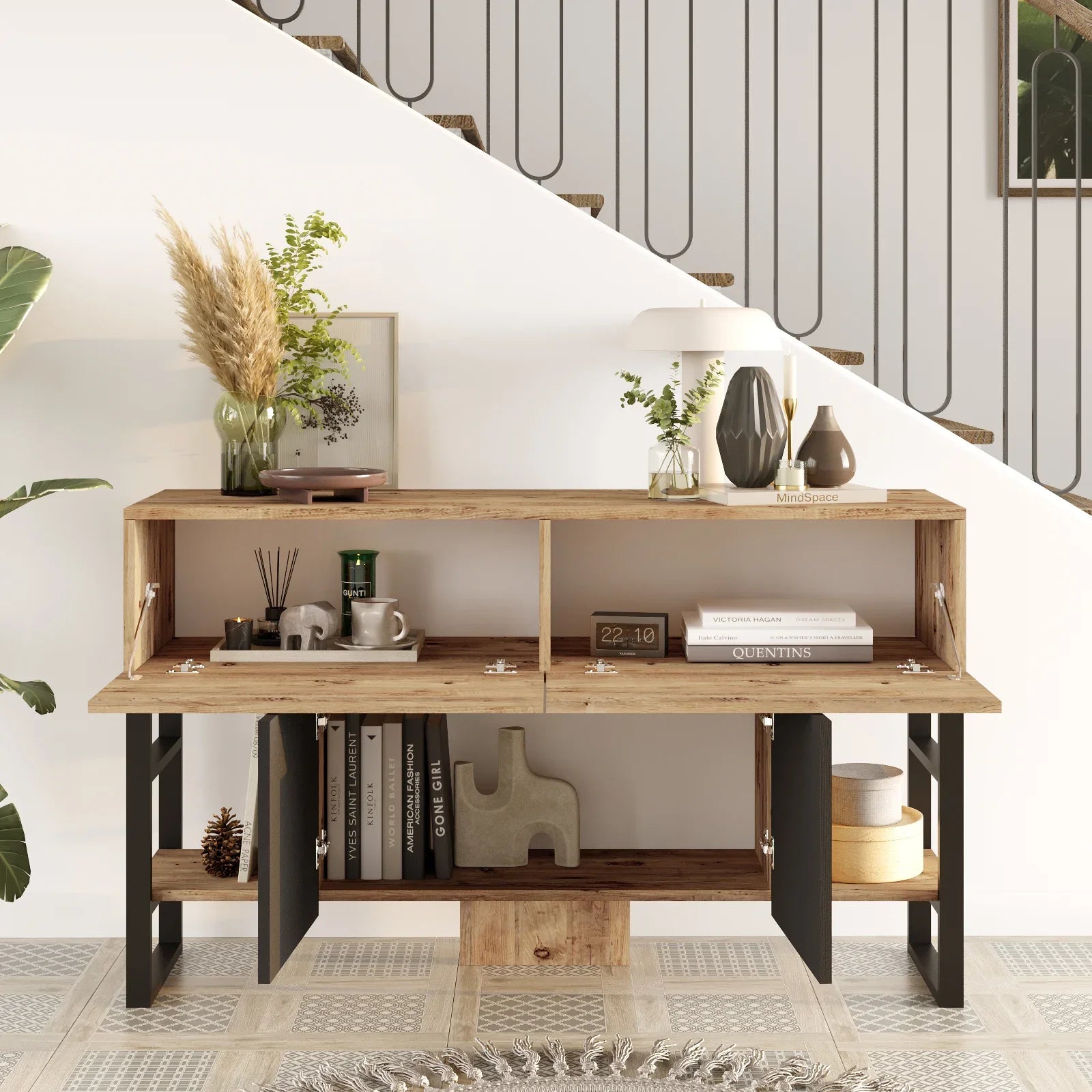 Home Canvas Royal Enter Way table with Storage, Pine