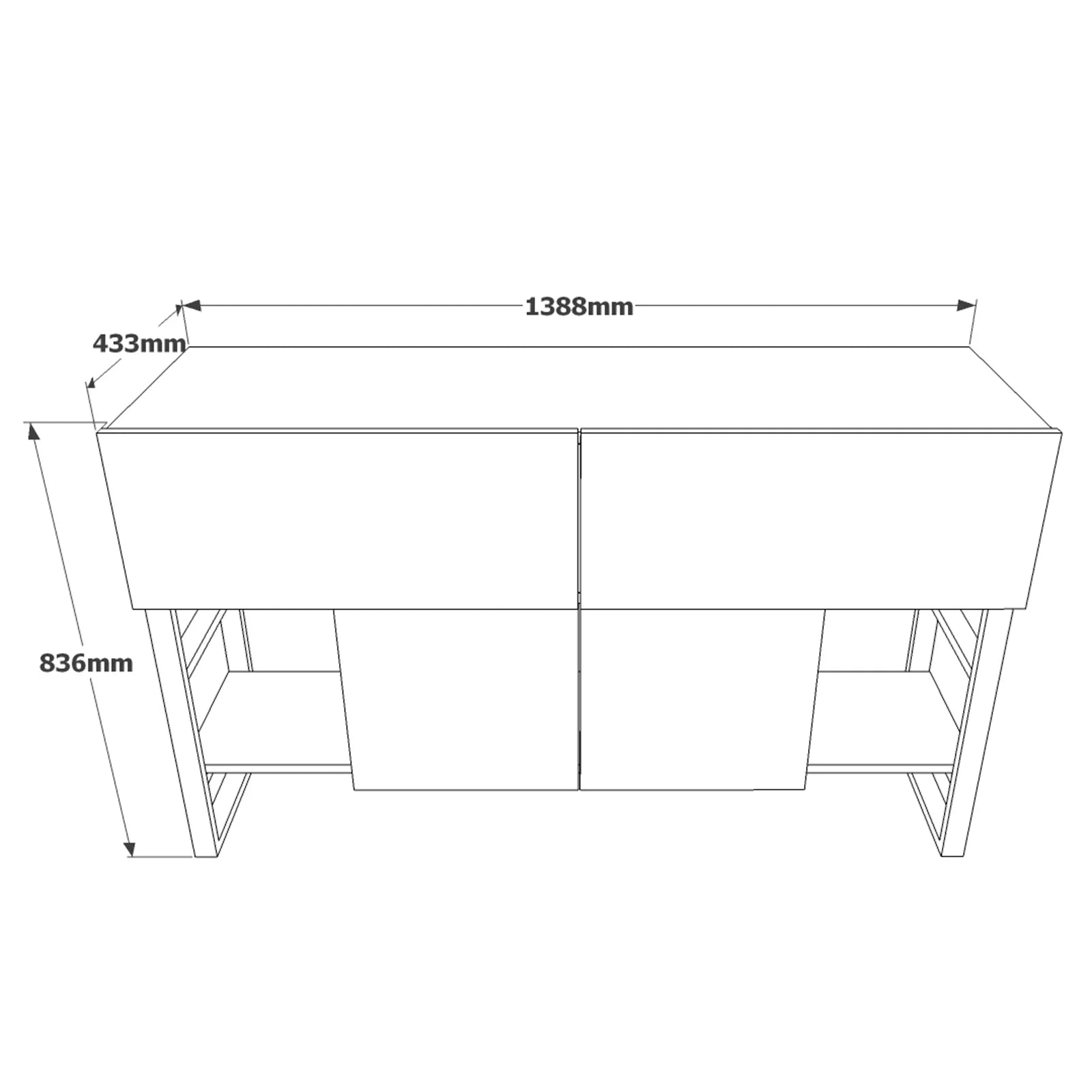 Home Canvas Royal Enter Way table with Storage, Pine