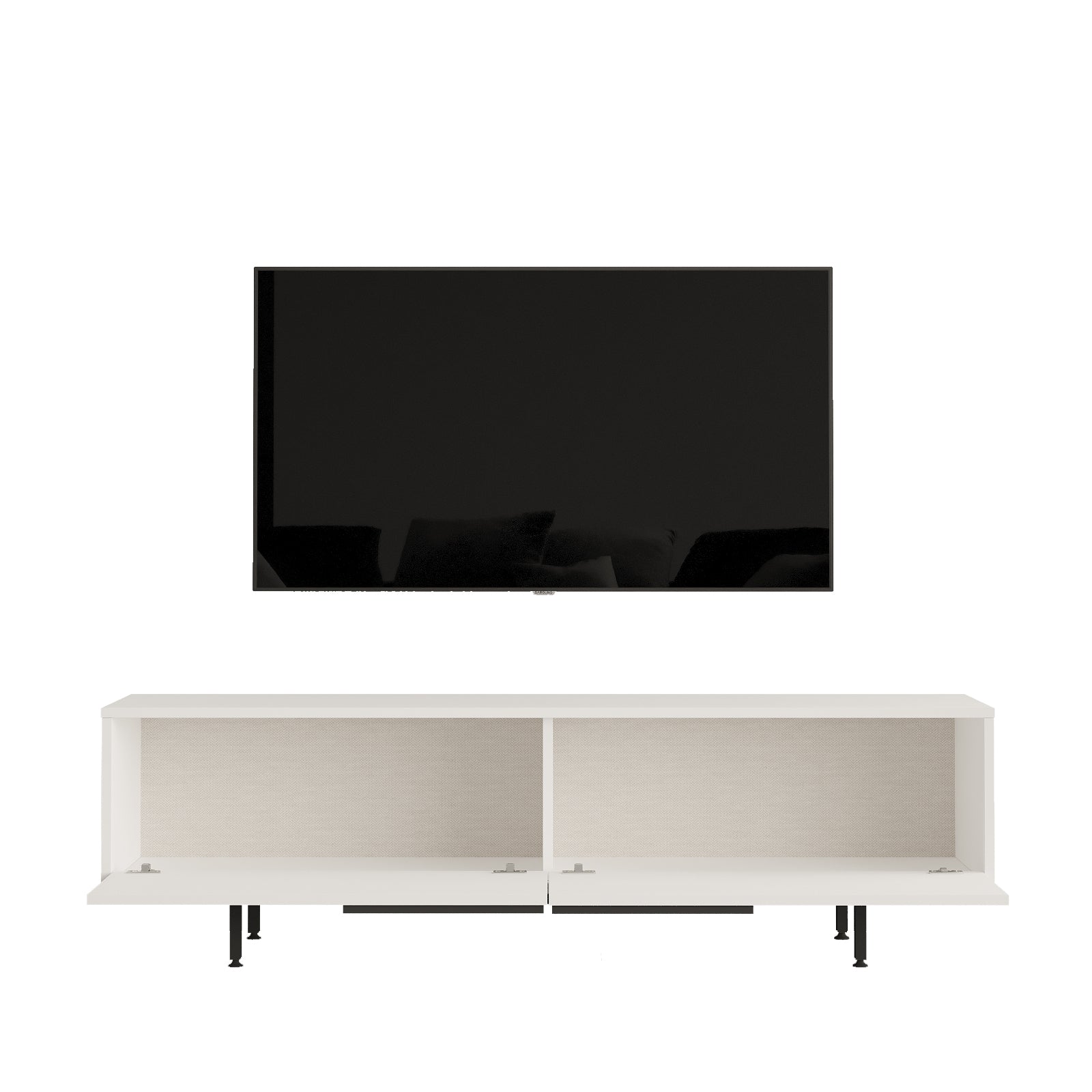 Home Canvas Snowveil TV Console – White | Entertainment Unit | Up to 70 inch TV