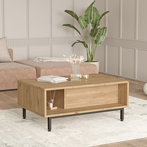 Home Canvas Ocean Coffee Table Oak