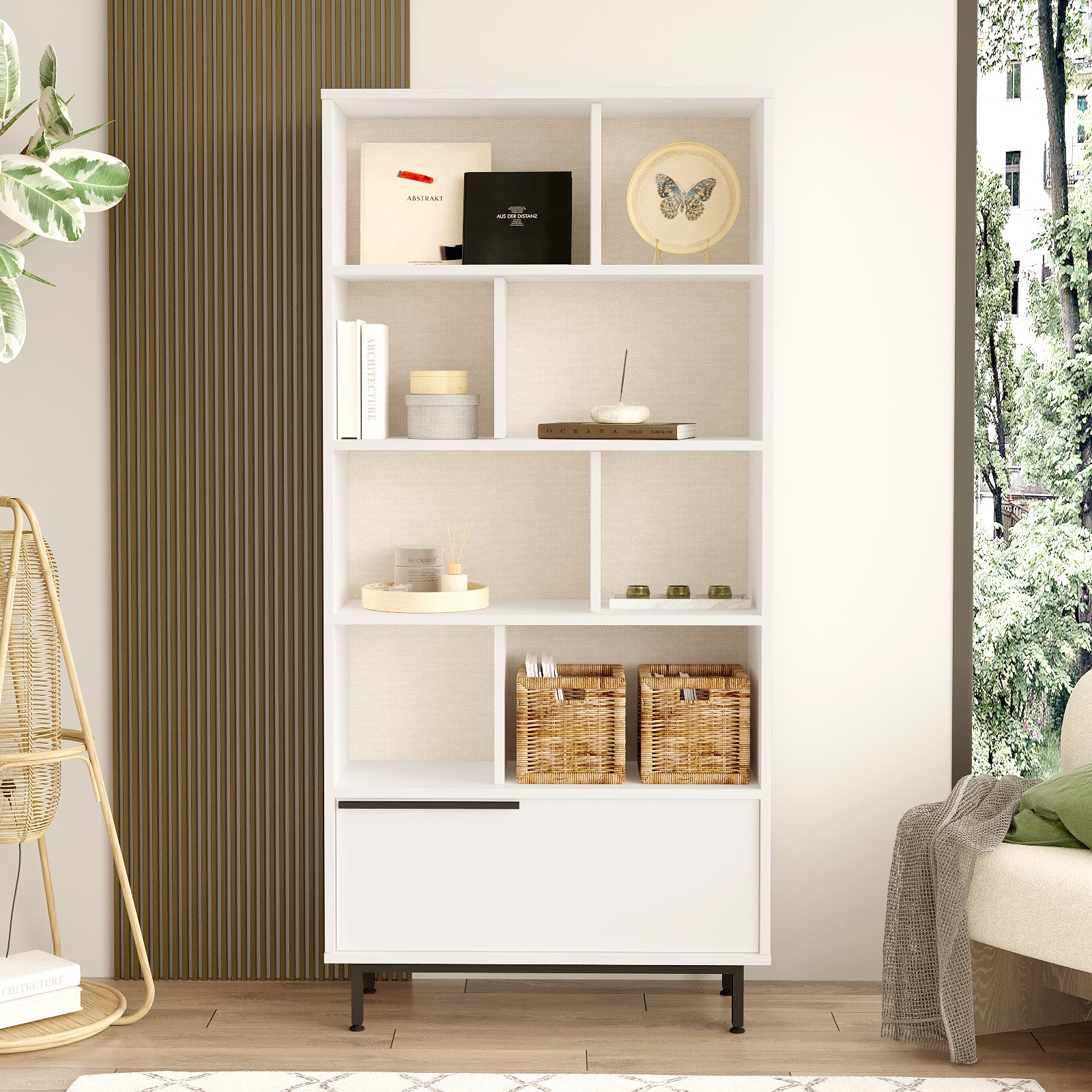 Home Canvas Snowveil BookShelf |Storage Cabinet, White