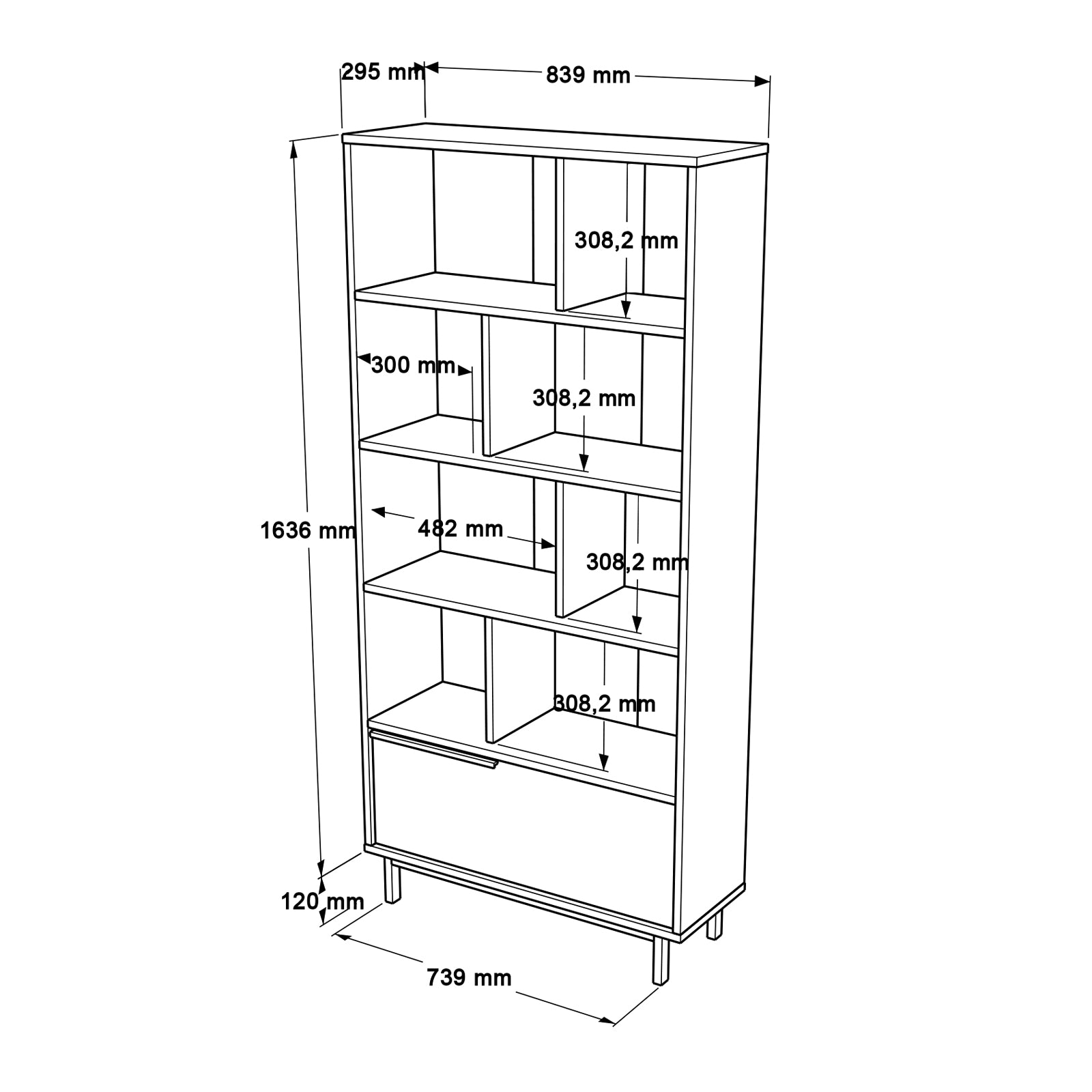 Home Canvas Snowveil BookShelf |Storage Cabinet, White