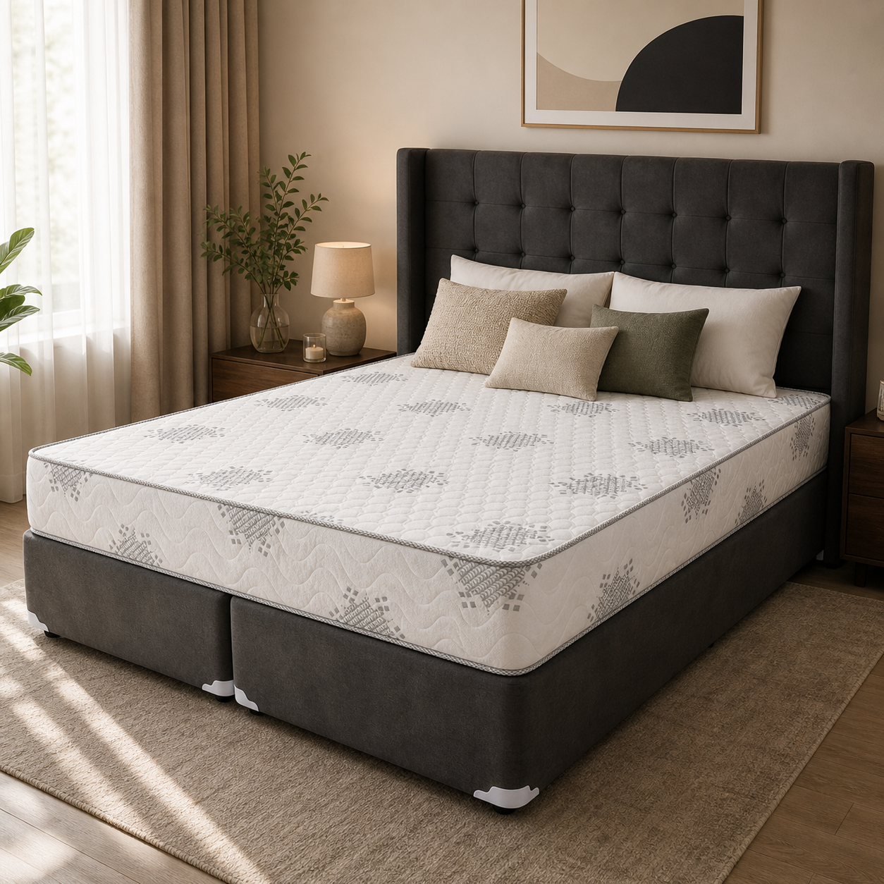Ortho Firm Bonnell Spring Mattress 22cm thick Reversible with Knitted Fabric Queen 150x200cm