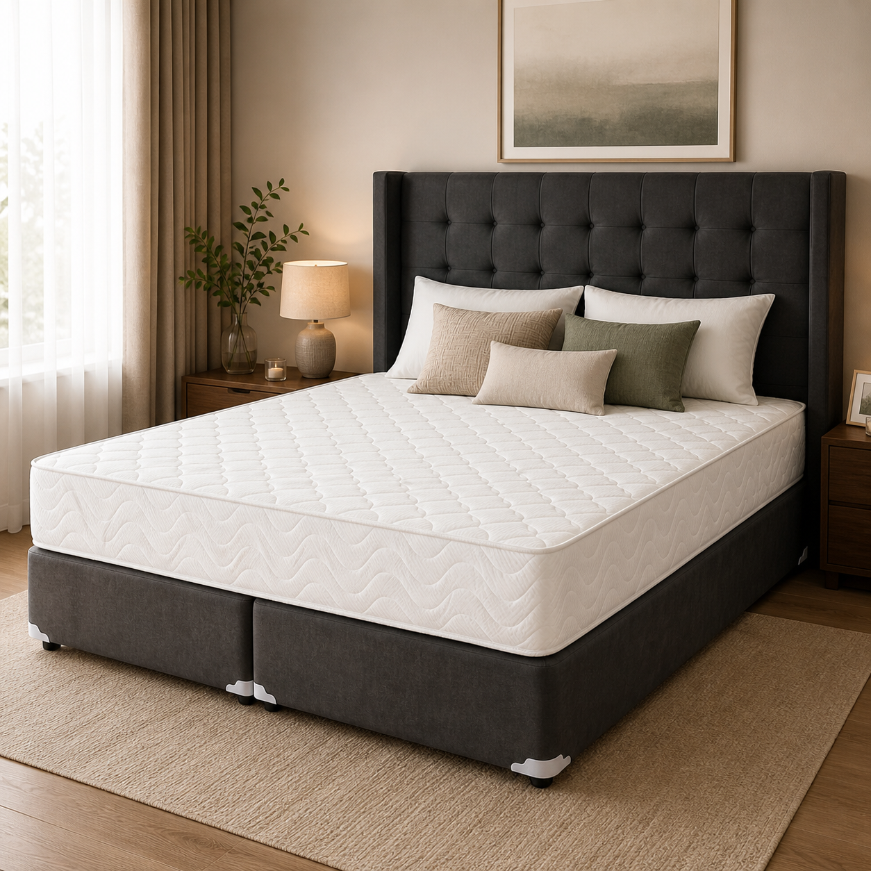Serene Bonnell Spring Mattress 24cm thick Reversible with Knitted Fabric King 200x200cm