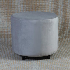 Home Canvas Ellie Pouffe Velvet Fabric 50 cm Dia Grey