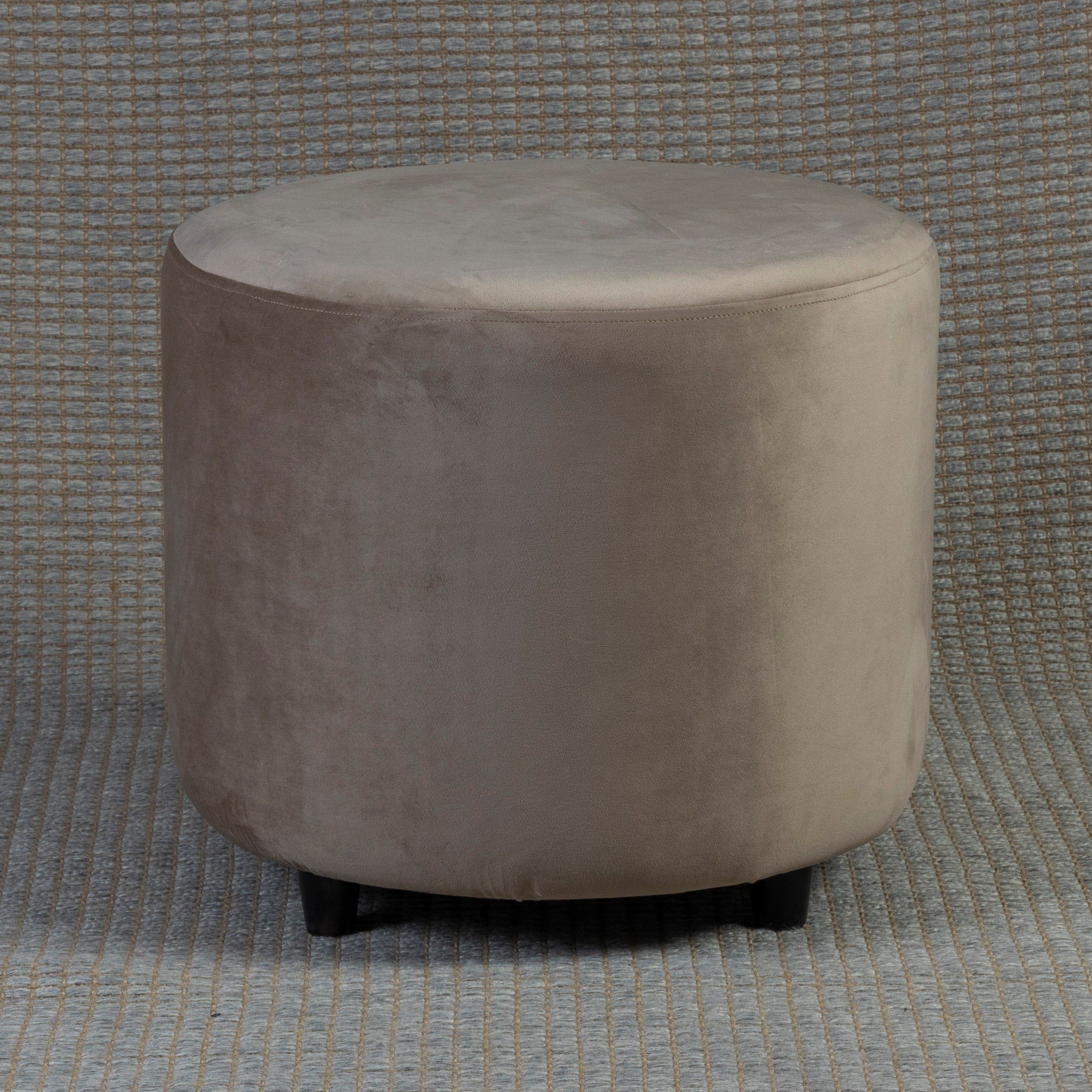 Home Canvas Ellie Pouffe Velvet Fabric 50 cm Dia Grey
