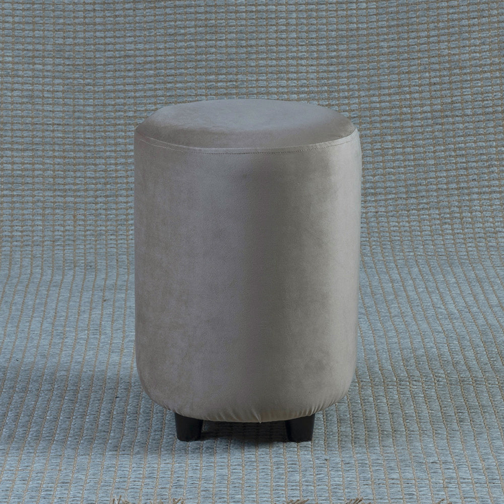Home Canvas Ellie Pouffe Velvet Fabric 30cm Dia, Grey