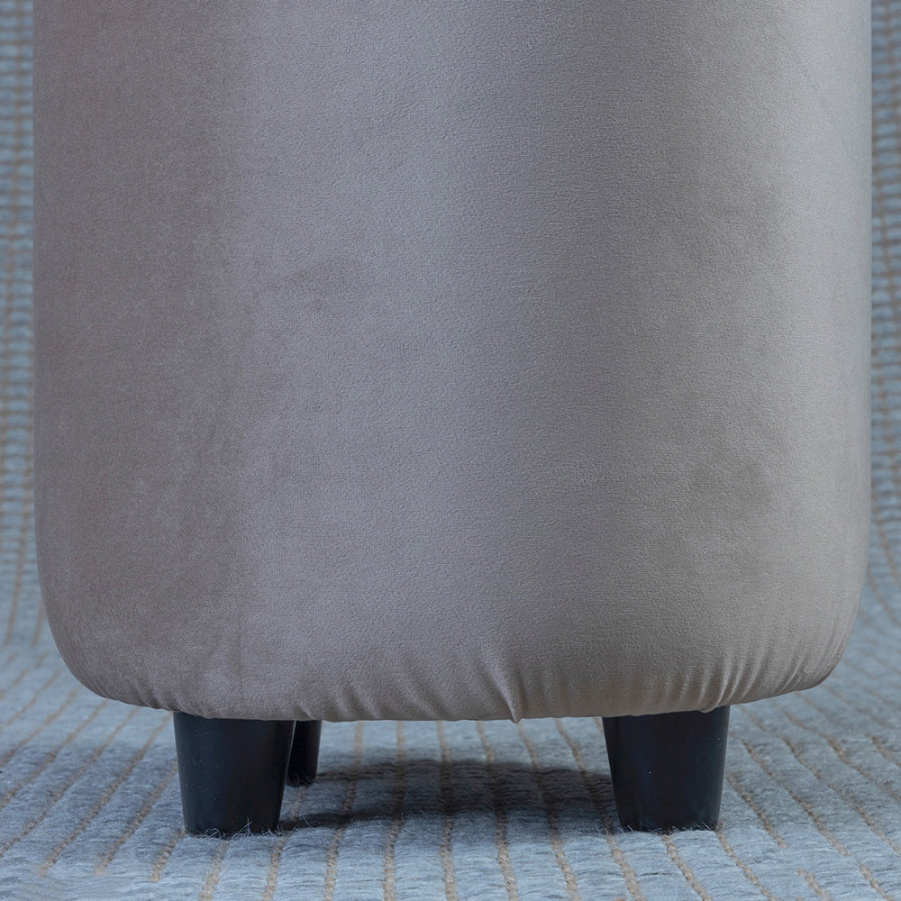 Home Canvas Ellie Pouffe Velvet Fabric 30cm Dia, Beige