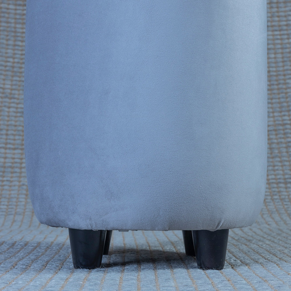 Home Canvas Ellie Pouffe Velvet Fabric 30cm Dia, Grey