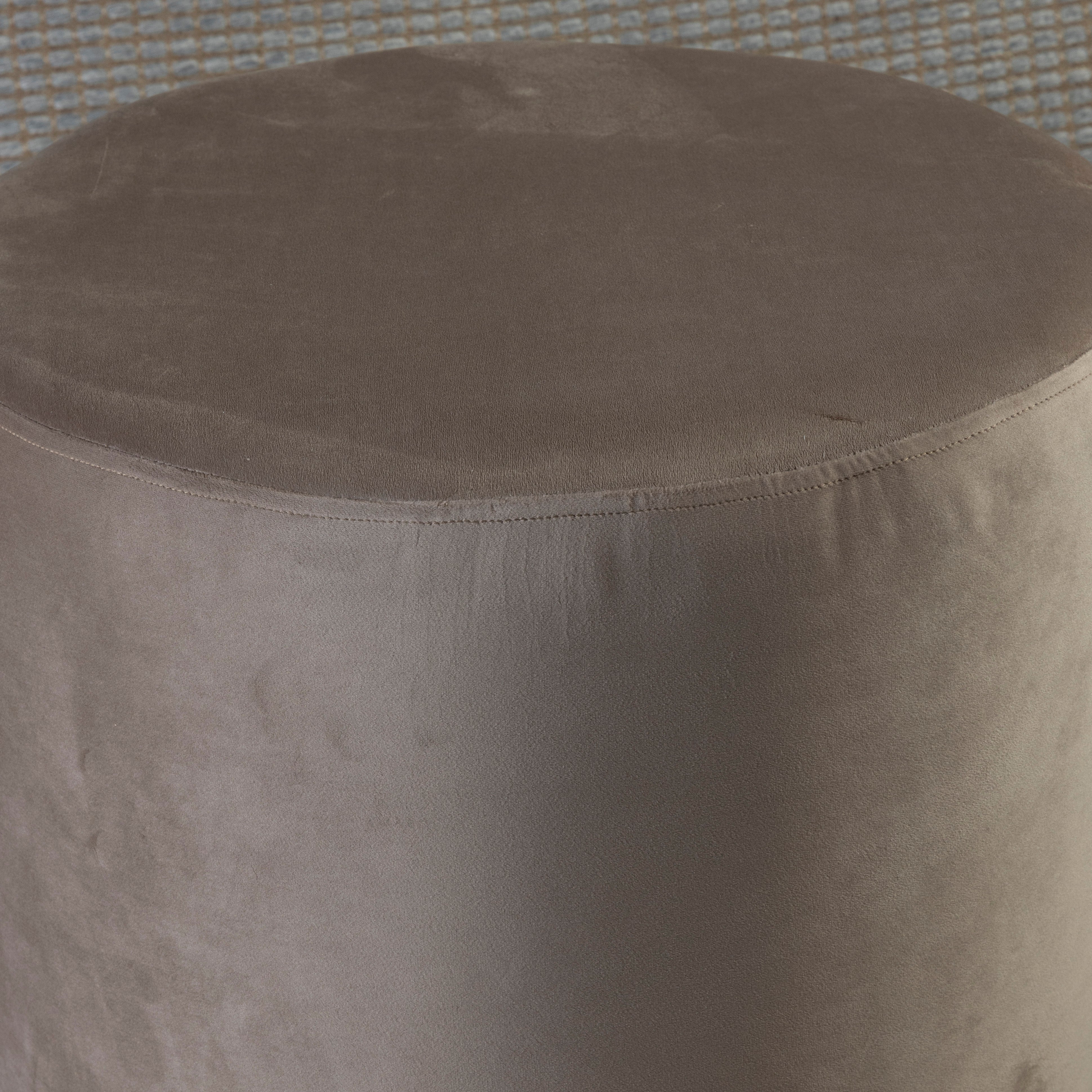 Home Canvas Ellie Pouffe Velvet Fabric 50 cm Dia Grey