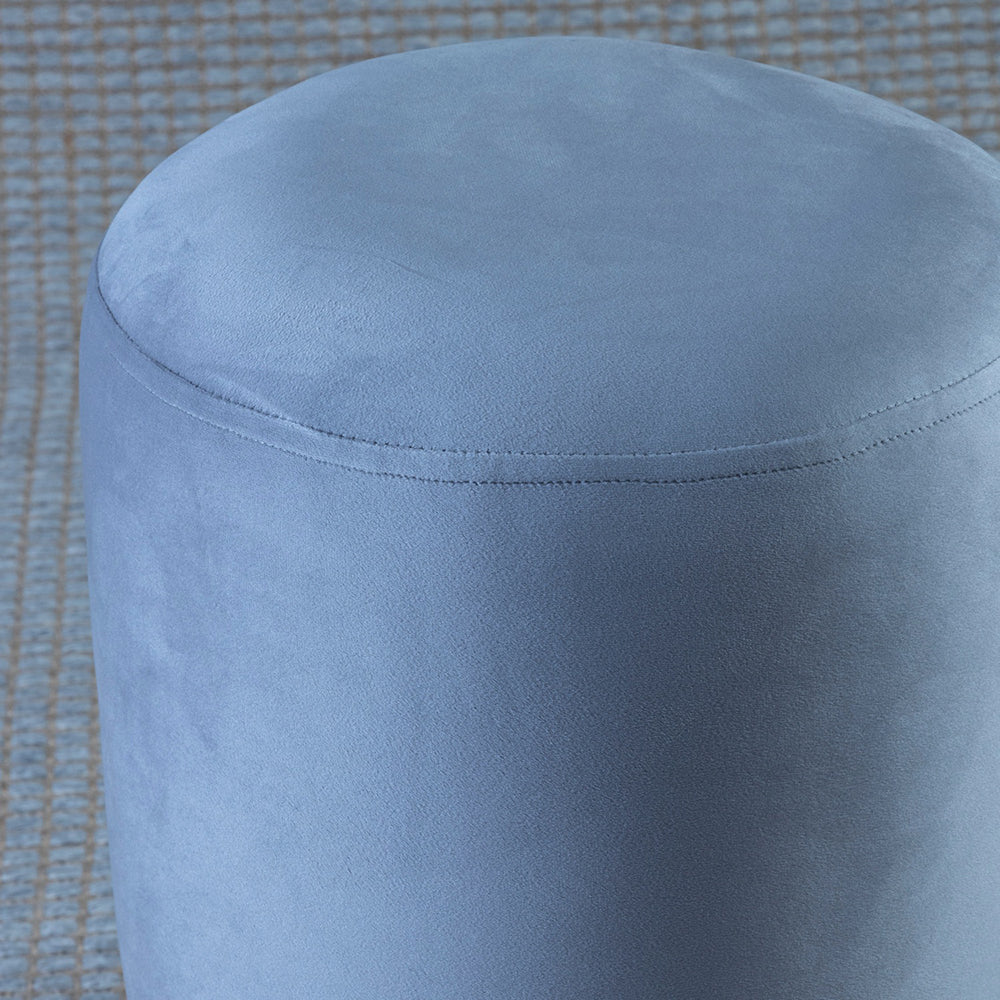 Home Canvas Ellie Pouffe Velvet Fabric 30cm Dia, Beige