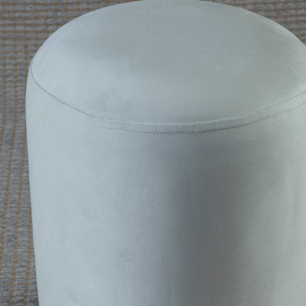Home Canvas Ellie Pouffe Velvet Fabric 30cm Dia, Grey