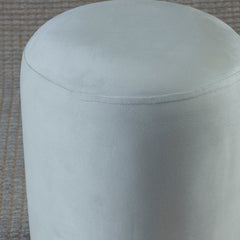 Home Canvas Ellie Pouffe Velvet Fabric 30cm Dia, Grey