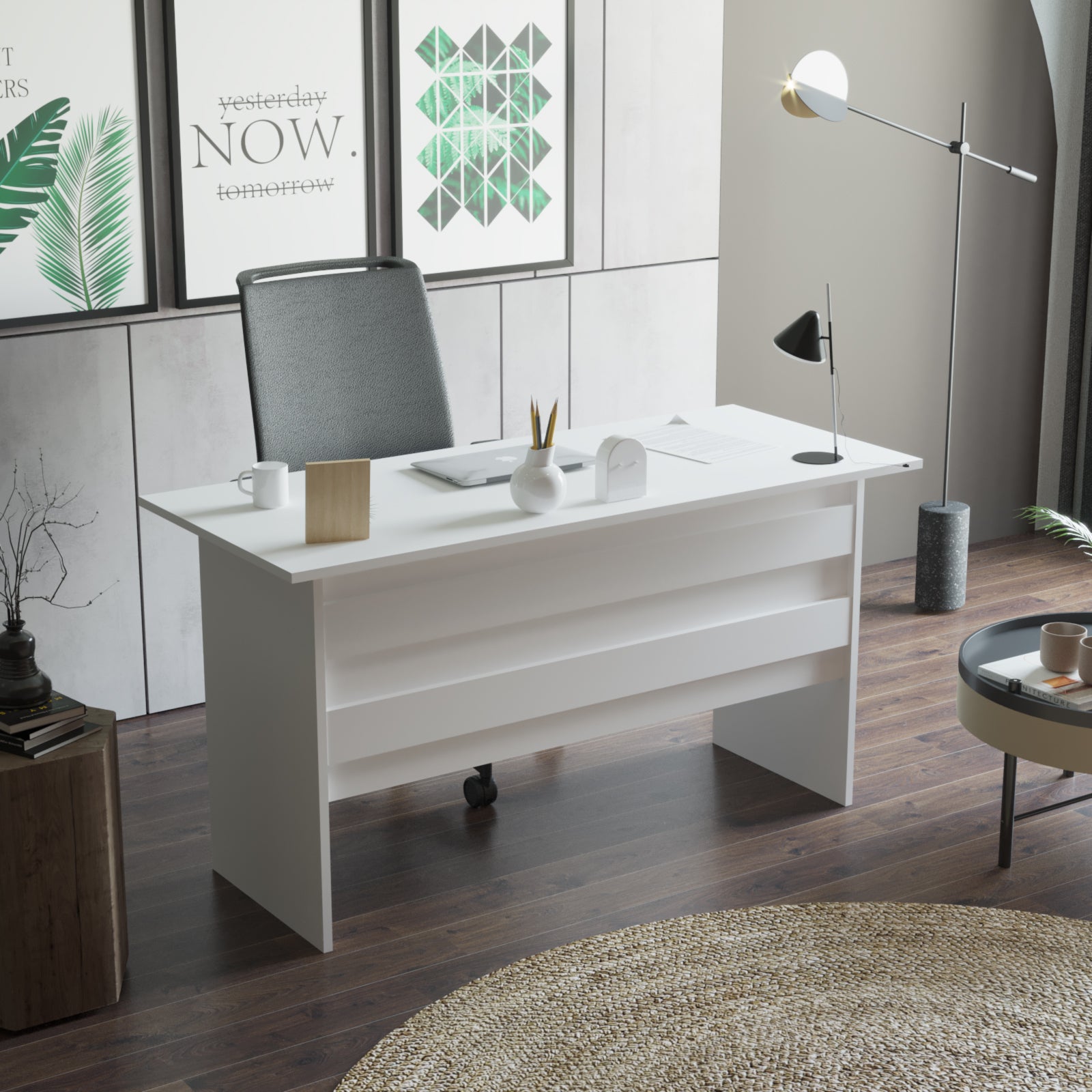 Home Canvas AeroLine Modern Office Desk-White