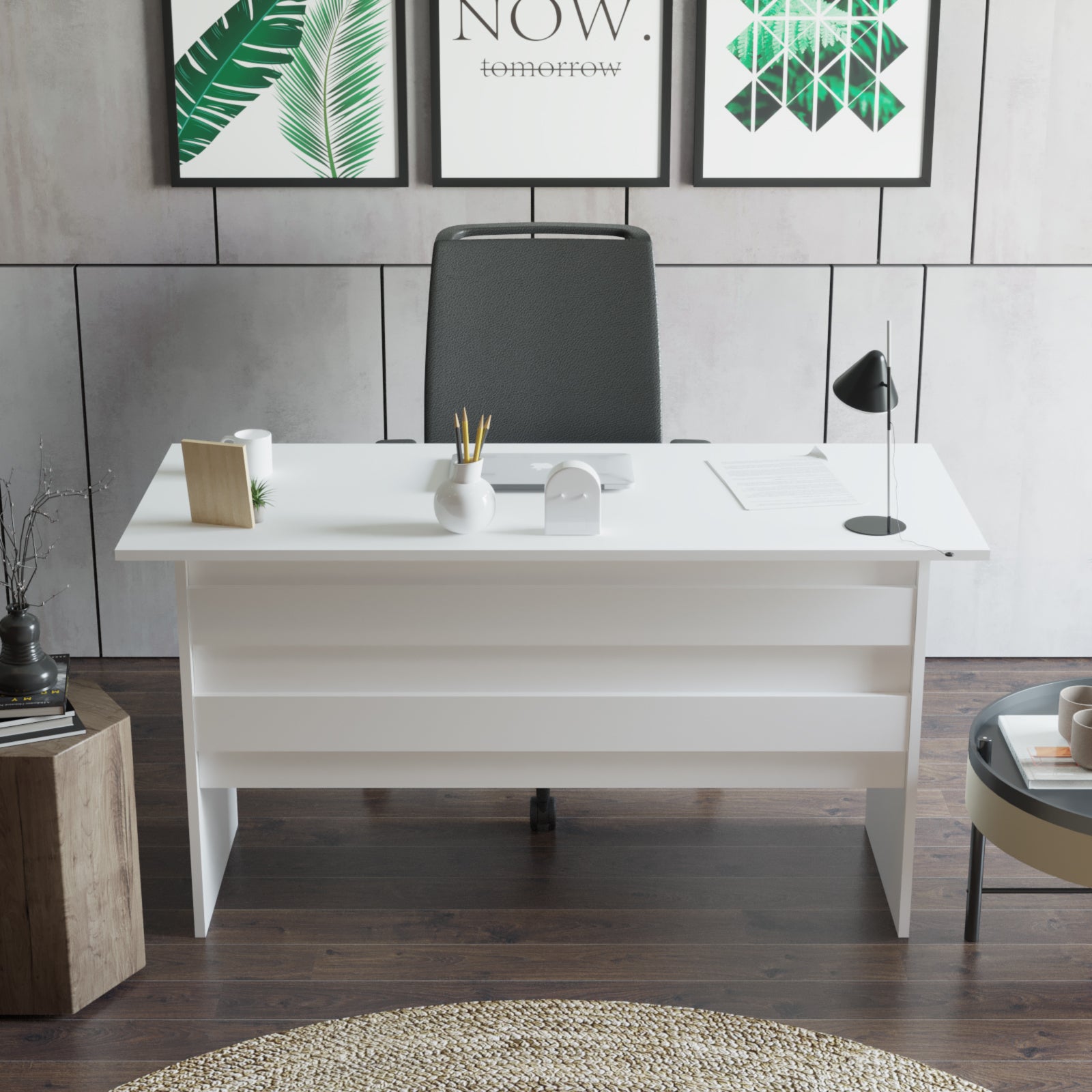 Home Canvas AeroLine Modern Office Desk-White