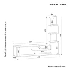 Blanco TV Unit dimensions and measurements