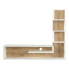 Blanco white and oak TV unit straight-on product view