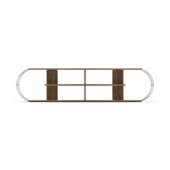 Case TV Unit in walnut and chrome, front product view