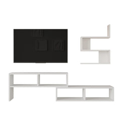Clouda TV Unit styled with a television and wall shelf