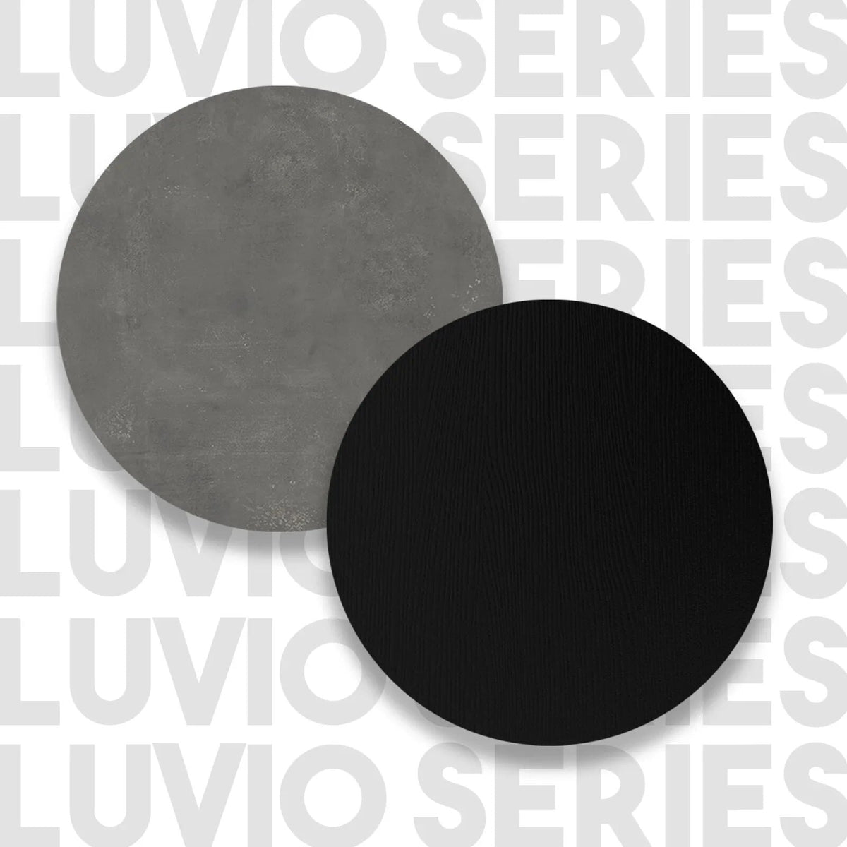 Concretea TV Unit concrete and black material swatches