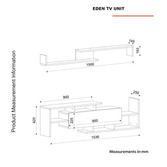 Eden TV Unit dimension drawing