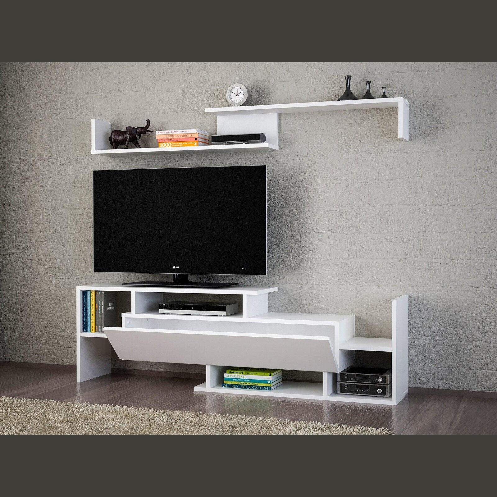 Eden TV Unit open in a modern living room