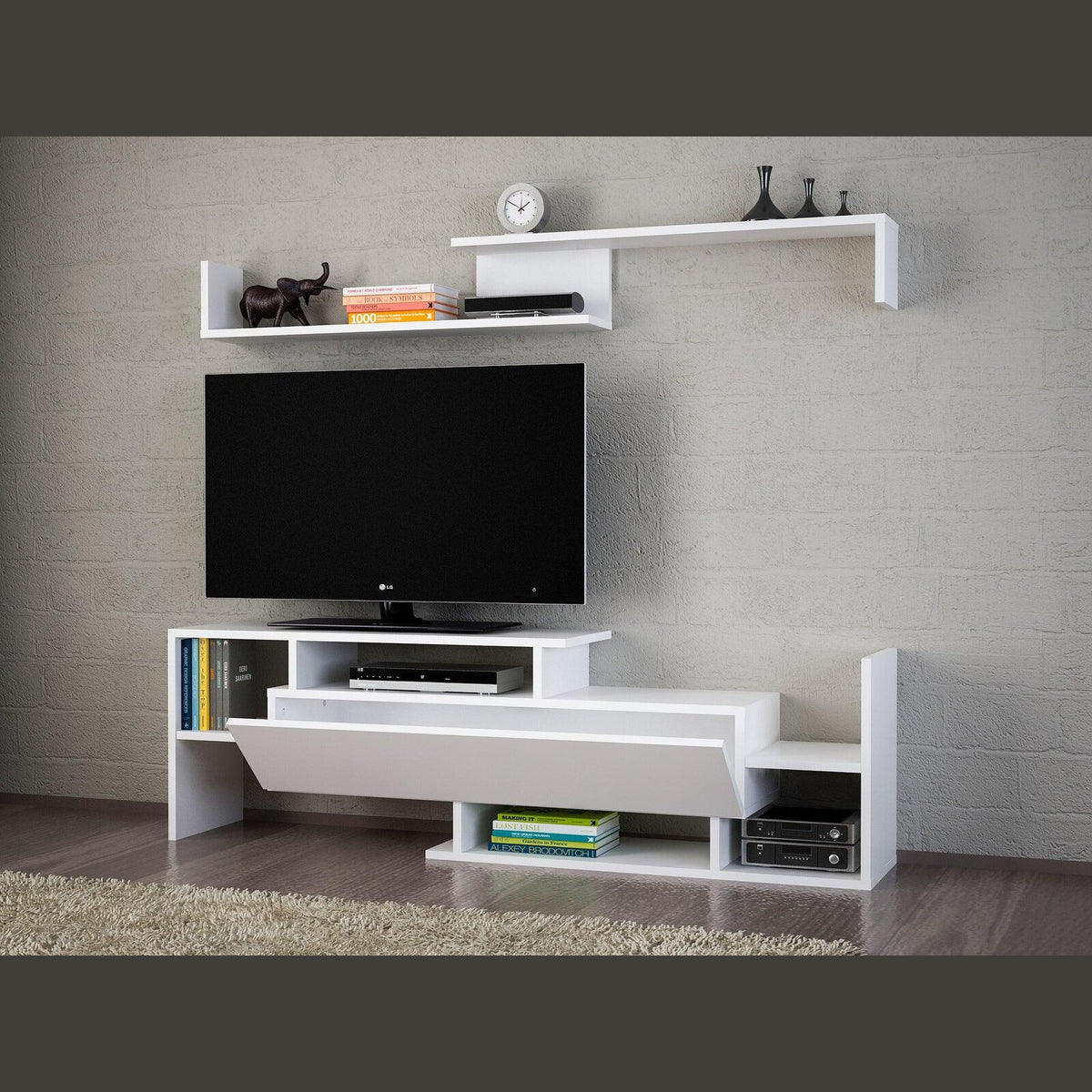 Eden TV Unit open in a modern living room