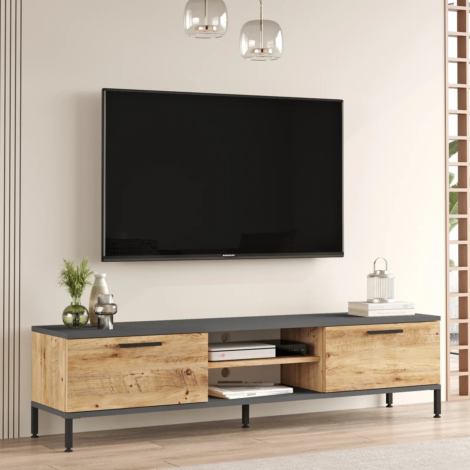 Empire TV Unit closed from an angle in a contemporary interior