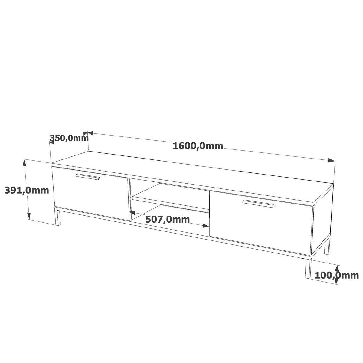 Empire TV Unit dimension drawing
