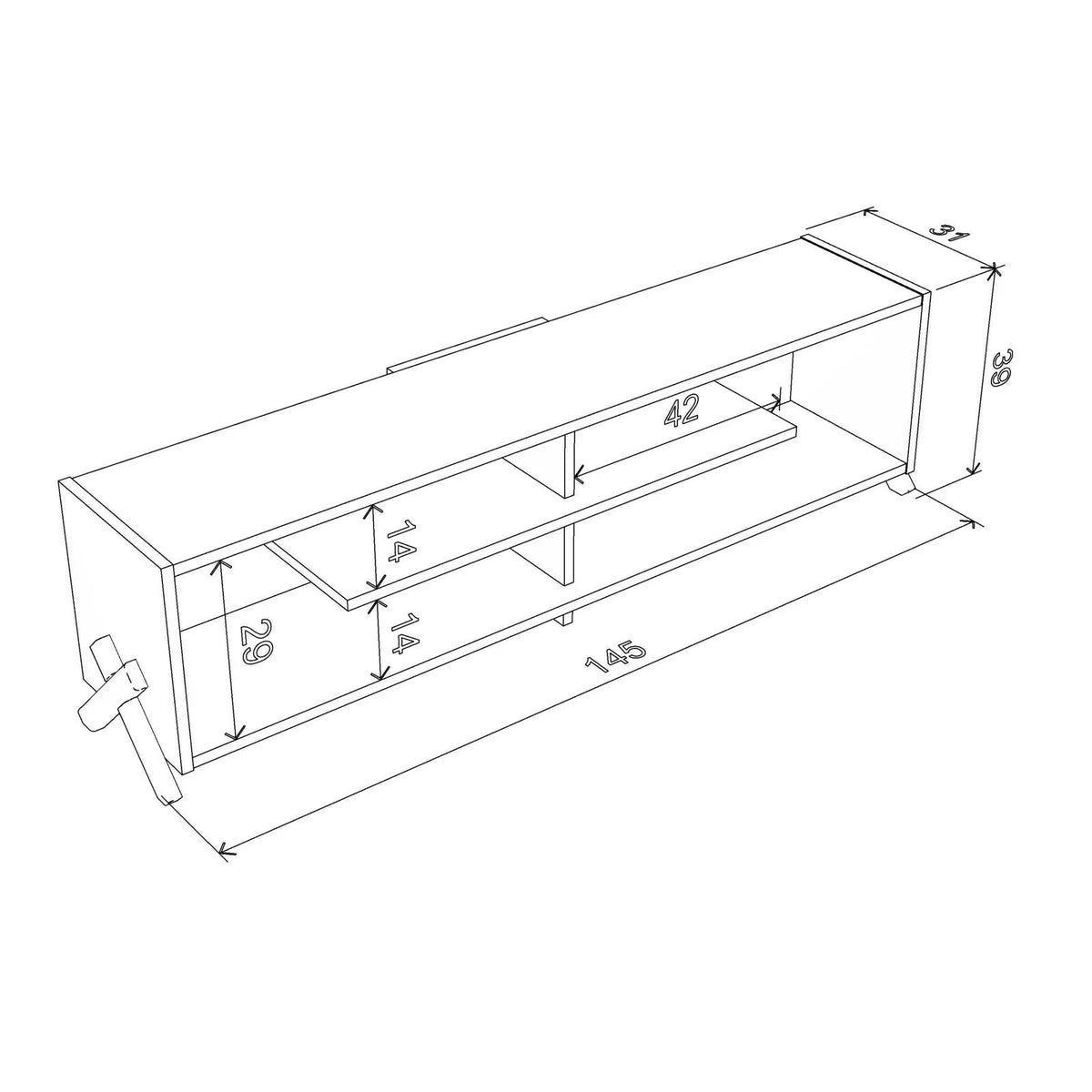 Kipp TV Unit dimension drawing
