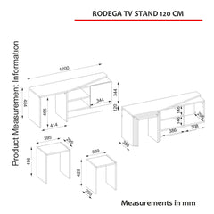 Rodega TV Stand dimension drawing