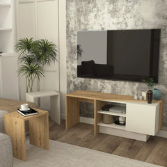 Rodega TV Stand and nested table from an angle