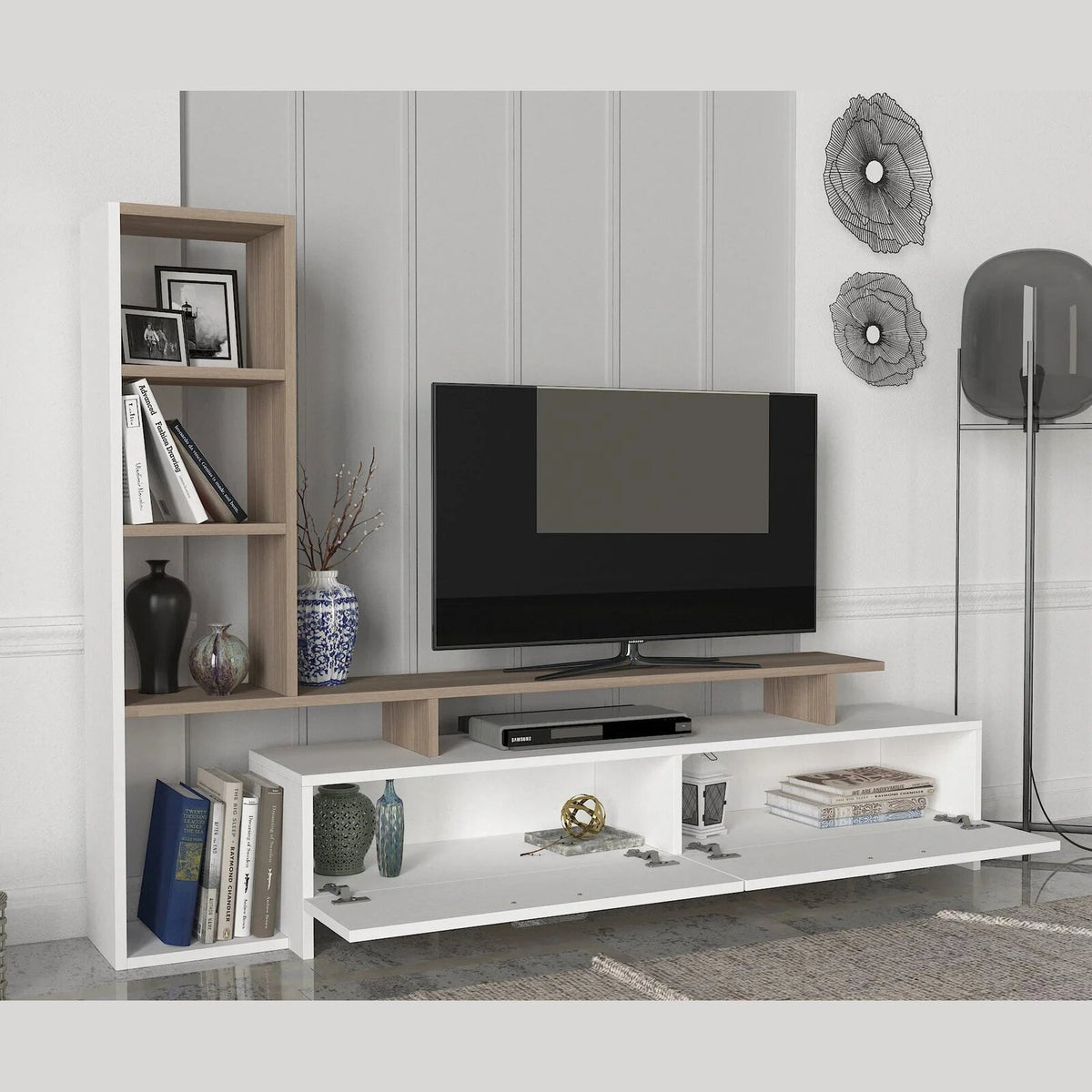Simal TV Stand open in a modern interior